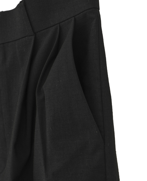 リネンワイドストレートパンツ 詳細画像 ブラック 5