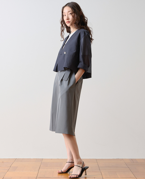 ワイドタックハーフパンツ 詳細画像 グレー 5