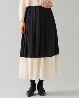 バイカラーギャザースカート
