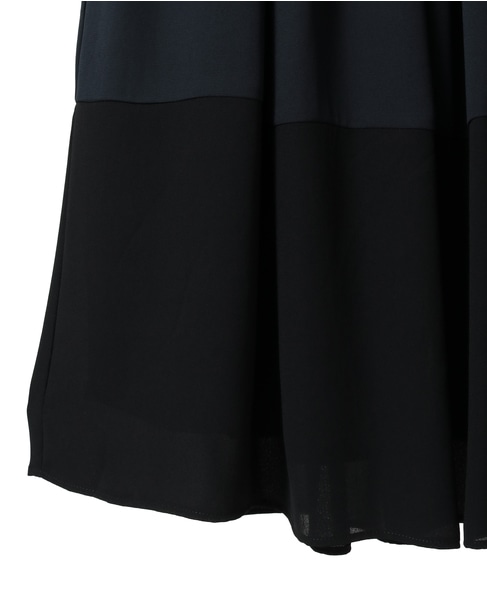 バイカラーギャザースカート 詳細画像 ネイビー 5