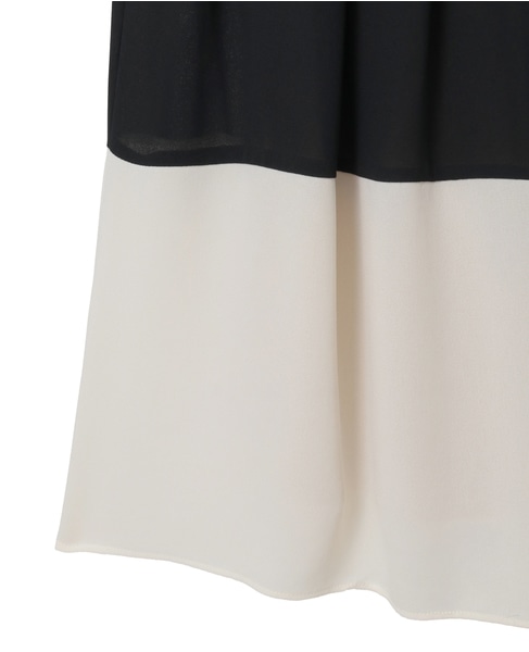 バイカラーギャザースカート 詳細画像 ブラック 14