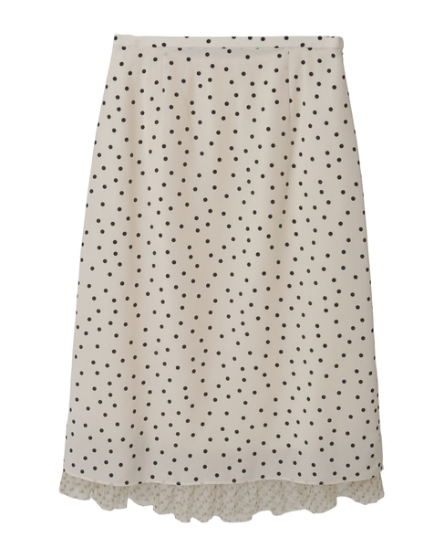 ドットプリントフリルスカート 詳細画像 ホワイト 3