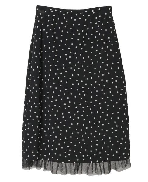 ドットプリントフリルスカート 詳細画像 ブラック 10