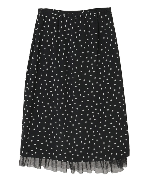 ドットプリントフリルスカート 詳細画像 ブラック 11
