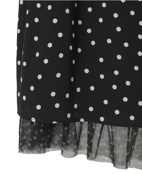 ドットプリントフリルスカート 詳細画像 ブラック 15
