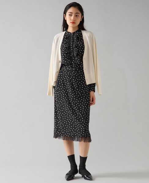 ドットプリントフリルスカート 詳細画像 ブラック 7