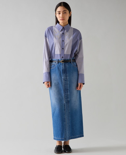 デニムタイトマキシスカート 詳細画像 ミディアムブルー 3