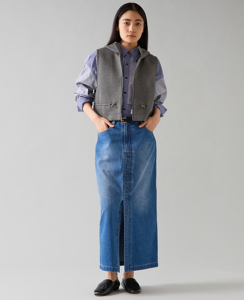 デニムタイトマキシスカート 詳細画像 ミディアムブルー 4