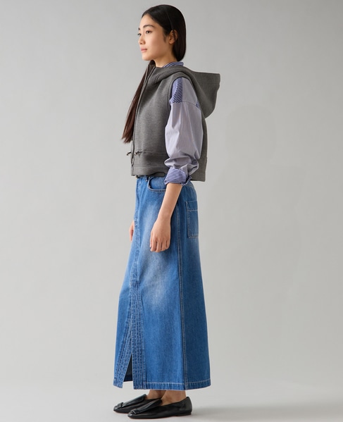 デニムタイトマキシスカート 詳細画像 ミディアムブルー 5
