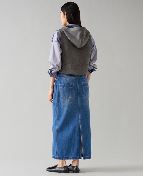 デニムタイトマキシスカート 詳細画像 ミディアムブルー 6