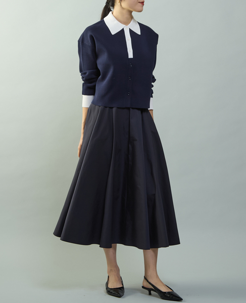 サーキュラーフレアスカート 詳細画像 ネイビー 4