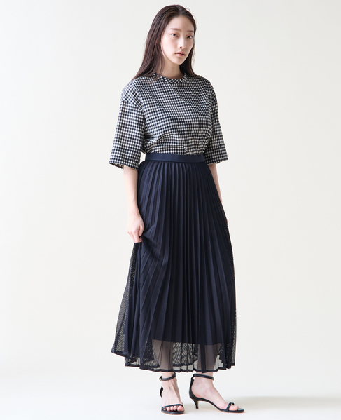 メッシュプリーツスカート 詳細画像 ブラック 3