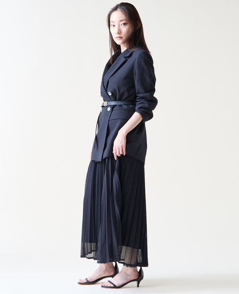 メッシュプリーツスカート 詳細画像 ブラック 9