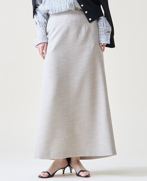 シンプルロングタイトスカート 詳細画像 ベージュ 1