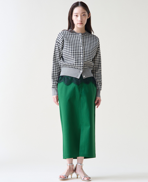 ストレッチタイトスカート 詳細画像 グリーン 2