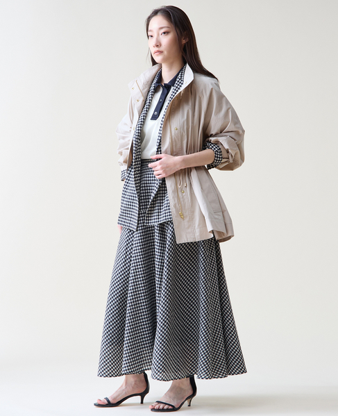 ギンガムチェックフレアスカート 詳細画像 ホワイト×ブラック 8