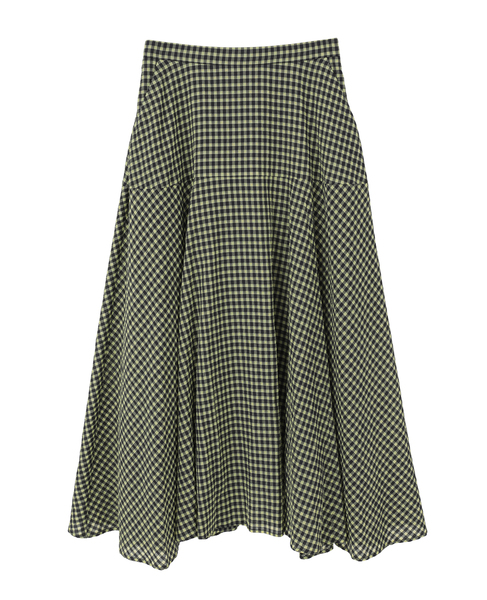 ギンガムチェックフレアスカート 詳細画像 ネイビー×イエロー 6