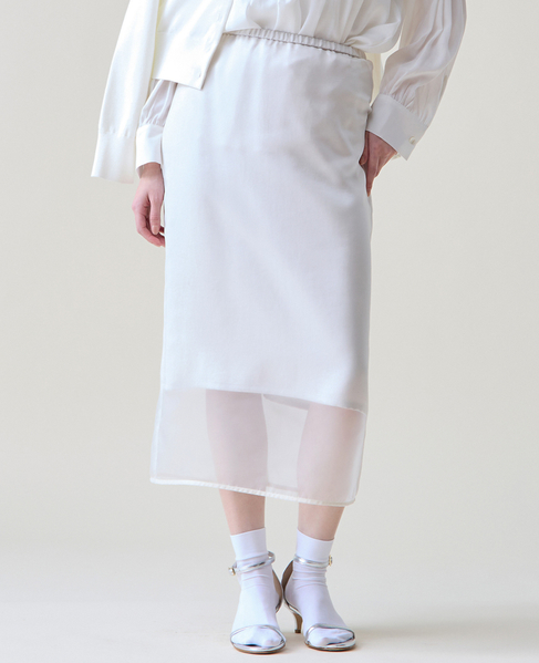 オーガンジータイトスカート 詳細画像 ホワイト 1