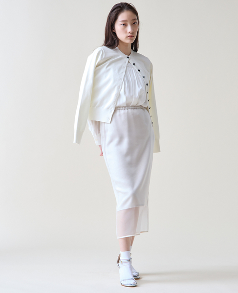 オーガンジータイトスカート 詳細画像 ホワイト 4