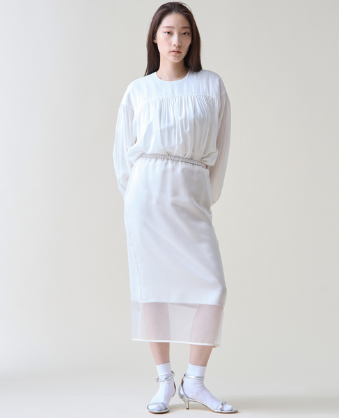 オーガンジータイトスカート 詳細画像 ホワイト 5