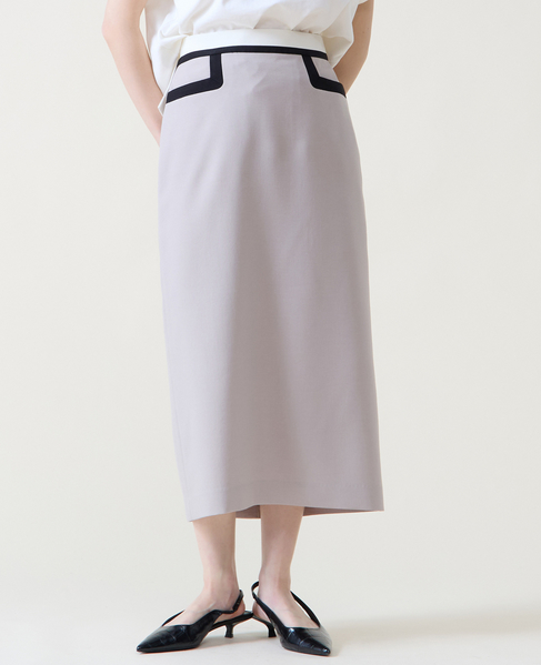 カラーブロックタイトスカート 詳細画像 グレージュ 1