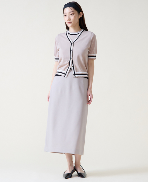 カラーブロックタイトスカート 詳細画像 グレージュ 2