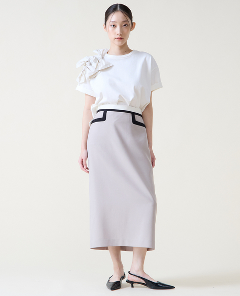 カラーブロックタイトスカート 詳細画像 グレージュ 5