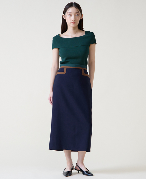 カラーブロックタイトスカート 詳細画像 ネイビー 2