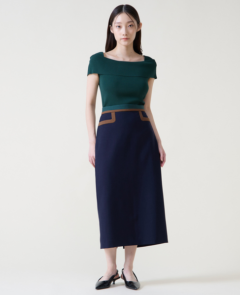 カラーブロックタイトスカート 詳細画像 ネイビー 3