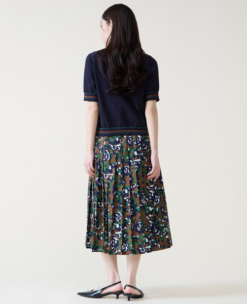 オールドローズプリントプリーツスカート 詳細画像 ブラウン 5