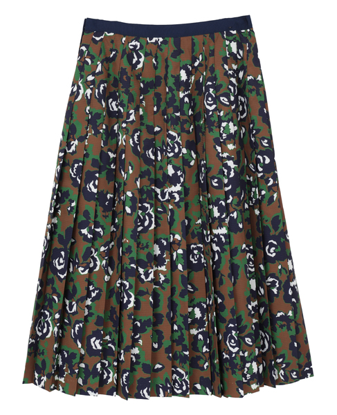 オールドローズプリントプリーツスカート 詳細画像 ブラウン 7