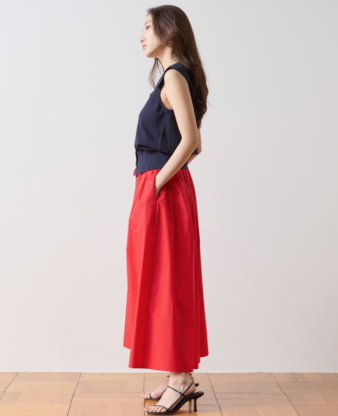タックギャザーフレアスカート 詳細画像 レッド 2