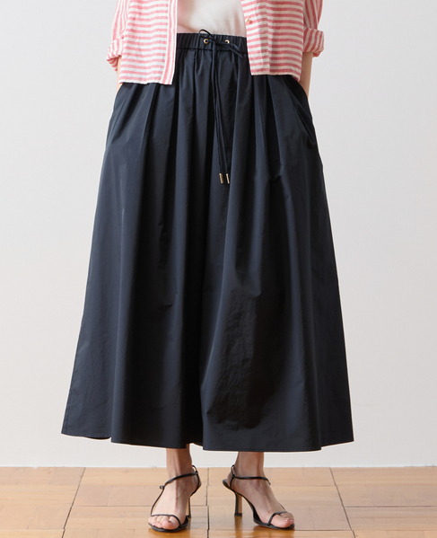 タックギャザーフレアスカート 詳細画像 ネイビー 1