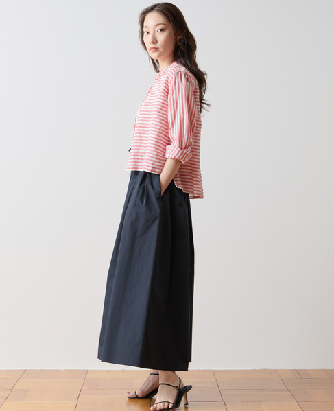 タックギャザーフレアスカート 詳細画像 ネイビー 3