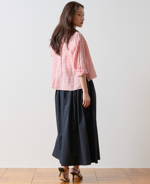 タックギャザーフレアスカート 詳細画像 ネイビー 4