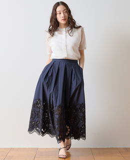 カットワークレーススカート