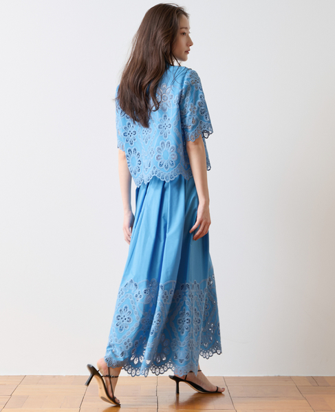 カットワークレーススカート 詳細画像 ブルー 1