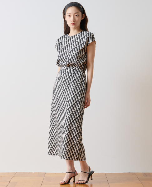 トリコロールプリントナロースカート 詳細画像 ブラック系 2