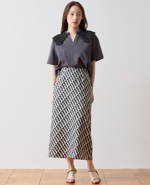 トリコロールプリントナロースカート 詳細画像 ブラック系 4