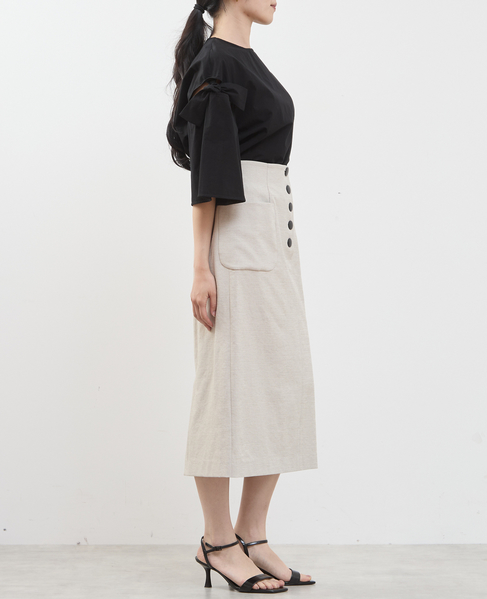 フロントボタンタイトスカート 詳細画像 ベージュ 11