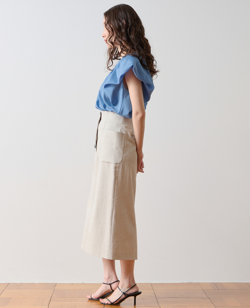 フロントボタンタイトスカート 詳細画像 ベージュ 4
