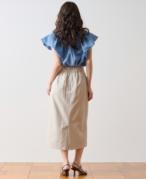 フロントボタンタイトスカート 詳細画像 ベージュ 5
