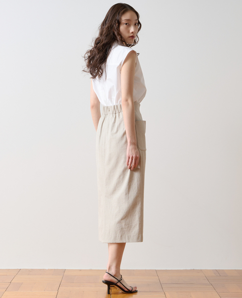 フロントボタンタイトスカート 詳細画像 ベージュ 7
