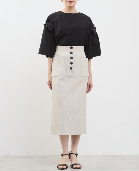 フロントボタンタイトスカート 詳細画像 ベージュ 9