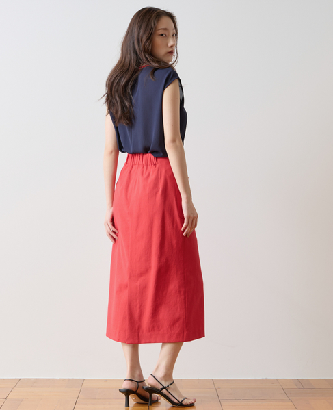 フロントボタンタイトスカート 詳細画像 レッド 3