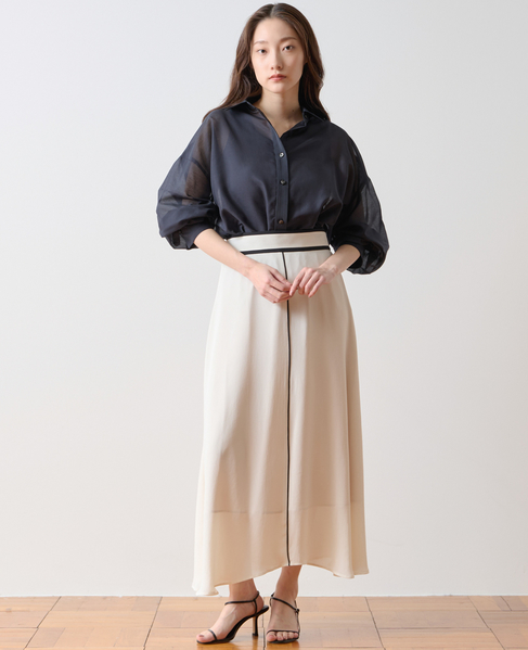 バイカラースカート 詳細画像 アイボリー 4