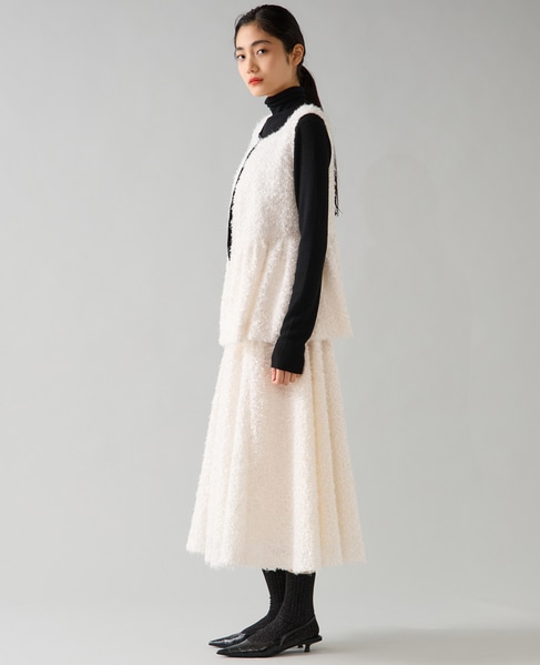 チュールフェザーペプラムベスト 詳細画像 ホワイト 5