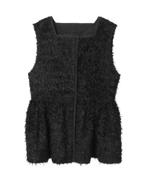 チュールフェザーペプラムベスト 詳細画像 ブラック 1