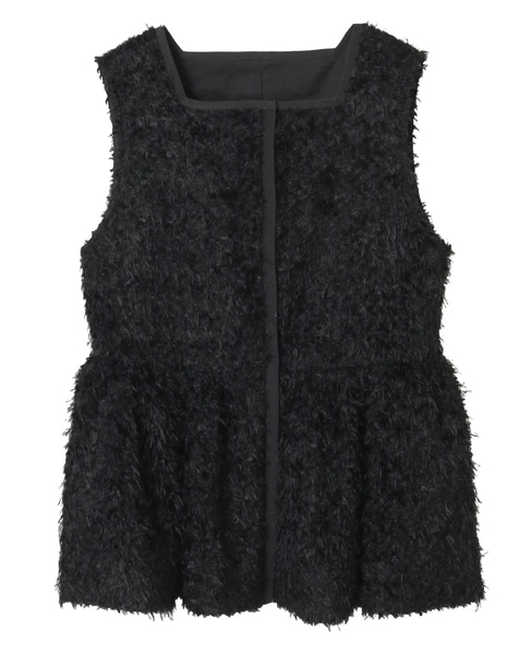 チュールフェザーペプラムベスト 詳細画像 ブラック 7