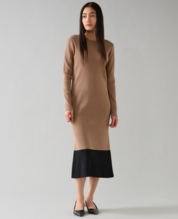 バイカラーニットワンピ―ス